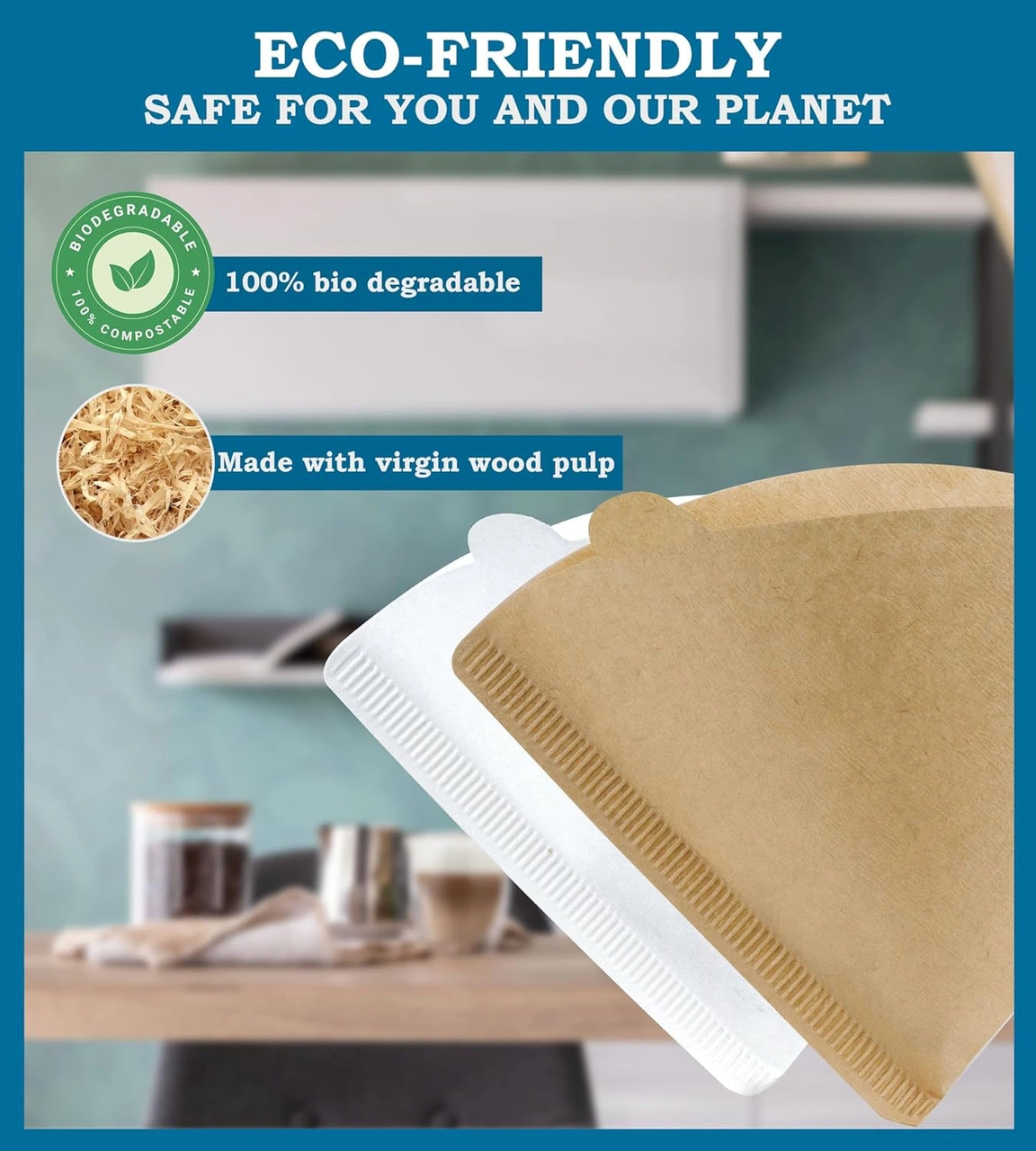 Youtek Kahve Filtre Kağıdı V60 Konik/moka Pot/türk Döküm, 100 Adet, Koku Ve Lezzet Sağlar, Bitkisel, Tek Kullandım Beyaz