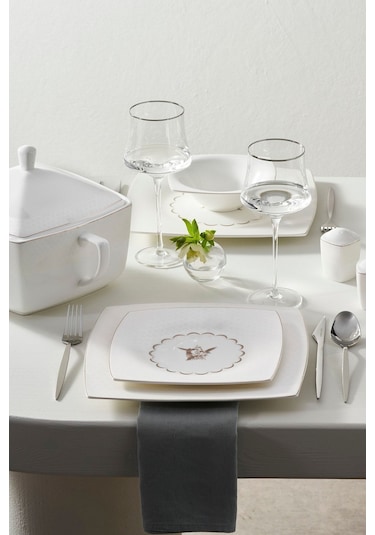 Karaca  Fine Pearl Ayra 62 Parça 12 Kişilik Yemek Takımı