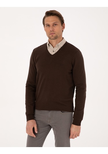 Pierre Cardin Erkek Kahverengi Kazak /triko 50314190-vr029 Kahverengi