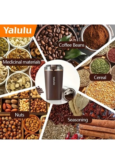 Honeybeeshop 21000 Rpm Çok Fonksiyonlu Elektrikli Kahve Değirmeni Yalulu Yuvarlak Şekil 110 130v Us Plug Coffee Color Ahşap