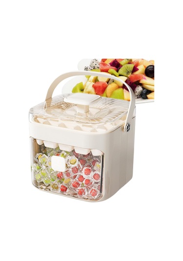 Padalink 48 Bölmeli Tekrarlı Kullanım Buz Kalıbı, Anti Yapışkan Pp Malzeme, Ev/bar/kamp İçin Taşınabilir Buzluk Seti - Beyaz Beyaz