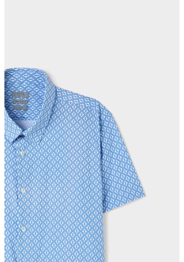 Twn Slim Fit Mavi Baskılı Easy Iron Gömlek 4ec02ad042802 Çok Renkli