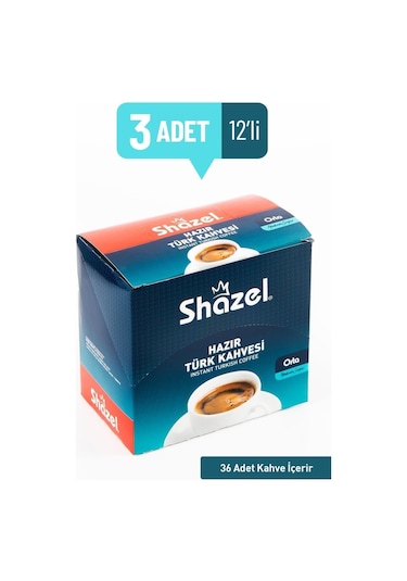 Shazel Ofis Seti Hazır Orta Türk Kahvesi 10 X 9 Gr X 3 Adet Türk Kahvesi