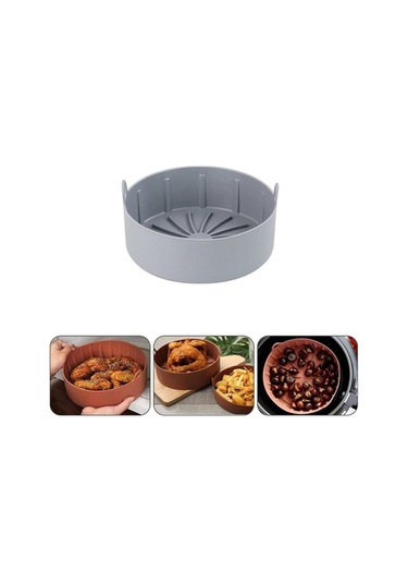 Bloomnest Hava Fritöz Silikon Paneli, Yağsız Pişirme Bandı, Mikro Kaplamalı, Gıda Güvenlikli Silikon Malzeme Gri