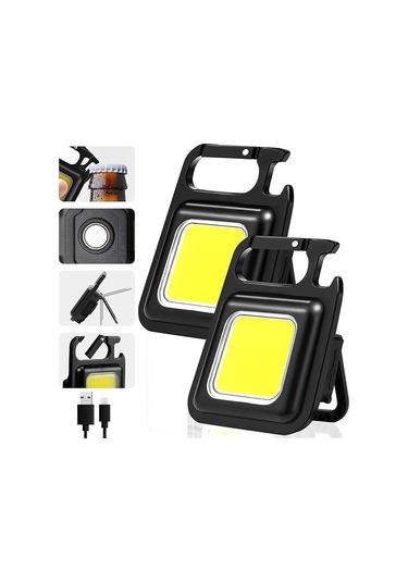 Wellhise Mini Taşınabilir Led Çok Fonksiyonlu Fener, Yüksek Lümen, Cob Anahtarlık, Dış Mekan İçin Şarj Edilebilir Acil Durum Işığı, Mini Kamp Feneri