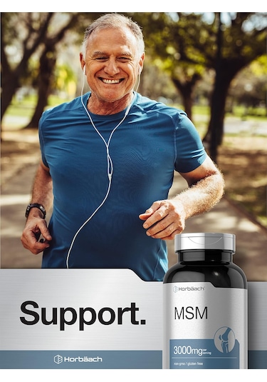 Horbäach Msm Methylsulfonylmethane With Calcium 3000mg 300 Coated Caplets Aromasız