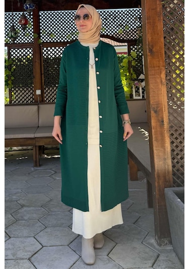 Manolya Zümrüt Triko Hırka Çok Renkli