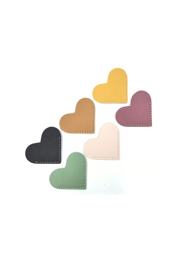 Kadınlar İçin 6 Adet Kalp Şeklinde Deri Ayraç, Sevimli Köşe Ayrac