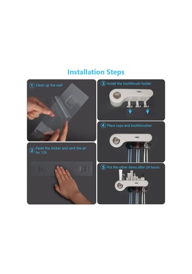1 Adet Diş Fırçası Tutucu Duvara Monte 3 Bardak Diş Fırçası Tutucu Duvara Monte White Amerika Birleşik Devletleri Beyaz