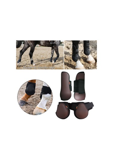 Suntek At Tendonu Fetlock Çizme Seti Zıplayan Bacak Koruma Kahverengi