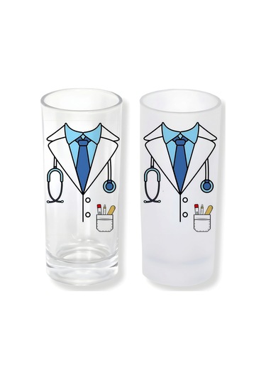 Doktor Önlüğü Desenli Buzlu Ya Da Buzsuz Seçenekleriyle Rakı Bardağı