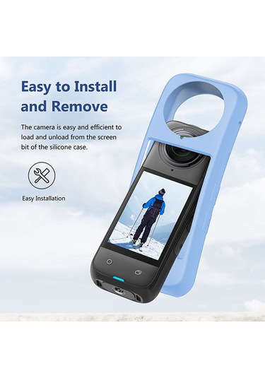 Insta360 X4 Kılıf İçin Puluz Tam Vücut Silikonu Mavi