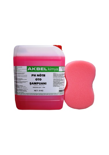 Akbel Ph Nötr Oto Şampuanı 5 Kg Çiçek Kokulu Yıkama Süngeri