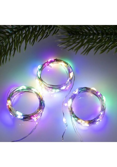 Luazon Lighting Pil İle Çalışan Çiy Damlası Işıklı Süs, 3'lü Set 178235762 Beyaz