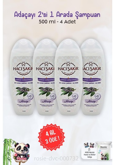 4 Al 3 Öde Hacı Şakir Adaçayı 2si 1 Arada Şampuan Kepeğe Karşı 500 Ml Ve Rosıe