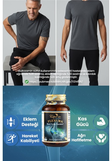 Kiperin Flexura Eklem Glukozamin, Msm, Kondroitin, Akgünlük, Sam-e, Hyaluronik Asit 60 Kapsül