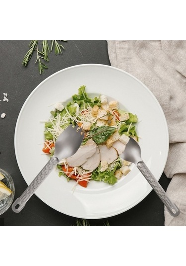 Pazly Yürüyüş Ve Piknik İçin Titanyum Renkli Hafif Kamp Kaşık Takımı Ev Dışı Kullanım Çok Renkli