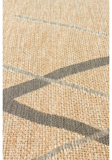 Brooklyn Brk 05 Natural Grey Hasır Görünümlü Kaymaz Renkli Dokuma Modern Kilim