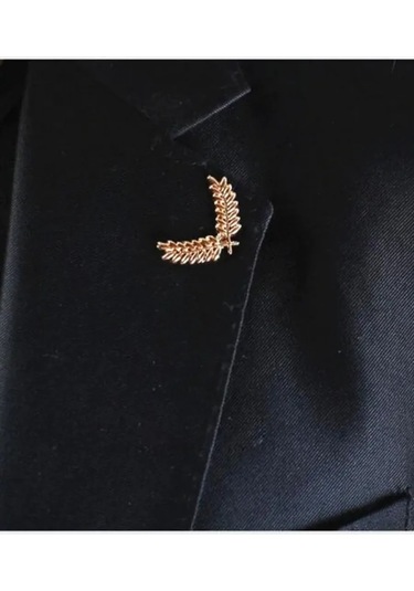 Olfil Dikenli Angutlar Minimalist Tarz Broş-mini Yapraklar 2 Adet Dal İnce Tasarım Minimalist 272619443 Altın Rengi