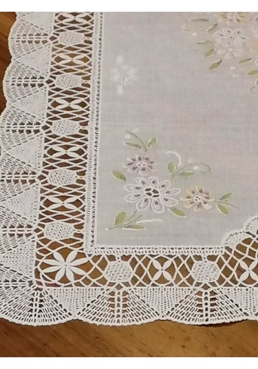 Pvc Runner Ve Sehpa Üstü Servislik 40 Cm X 30 Cm Beyaz Başak Ev Tekstili