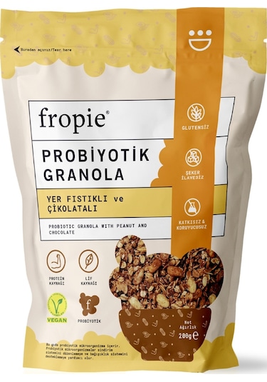 Fropie Yer Fıstığı & Çikolata Probiyotik Granola 3 x 200 G