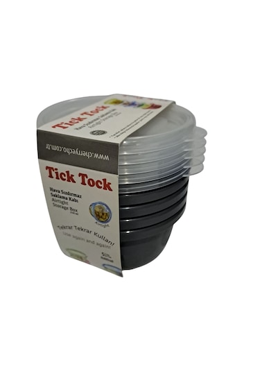 Hobby Life Tick Tock Hava Sızdırmaz Saklama Kabı 5'li Set 5 x 250 ML Antrasit