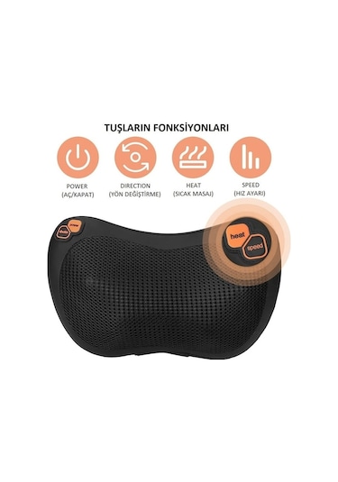 Didadodo Bel - Boyun - Sırt - Ayak Bacak Masaj Yastığı Aleti Siyah Çok Renkli