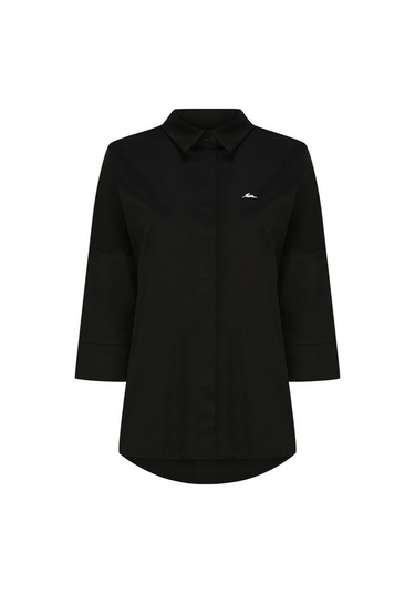 Kadın A Kesim Rahat Gömlek Frn1100 Siyah