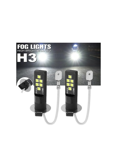 Fastbuy Araba Led Sis Farları 80w H3 Drl Sürüş Ampulleri 6000-6500k Çift Far