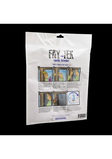 Çift Kanat Tül Pencere Sineklik 100x160cm - 5mt Bant