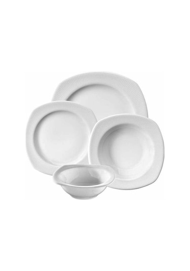 Kütahya Porselen Çisil Beyaz 12 Kişilik 48 Parça Yemek Takımı
