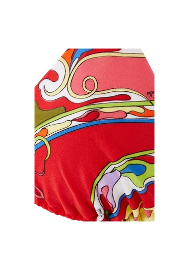 Pucci Desenli Üçgen Bikini Üstü Çok Renkli