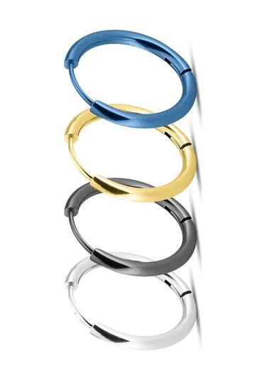 Ince Halka Unisex Erkek Çelik Küpe Çifti Yeni Model 5 Renk Mse5 Sarı