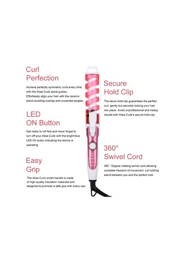 Sones Profesyonel Salon Saç Kıvırıcı Sihirli Spiral Kıvırma Makinesi Seramik Elektrikli Saç Kıvırma Çubuğu Mor