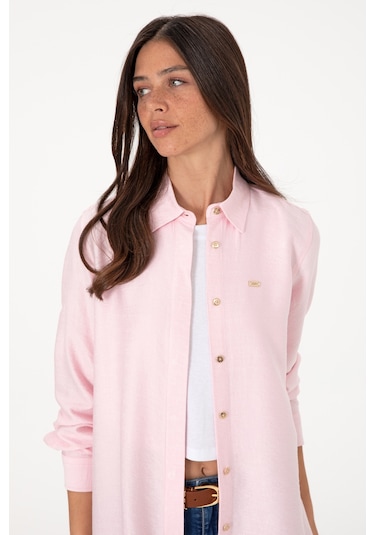U.s. Polo Assn. Kadın Açık Pembe Gömlek Tunik Dokuma 50306411-vr078 Acık Pembe