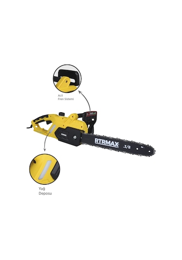 Rtrmax RTM9040 Elektrikli Ağaç Kesme Motoru 2000 W 40 cm Pala