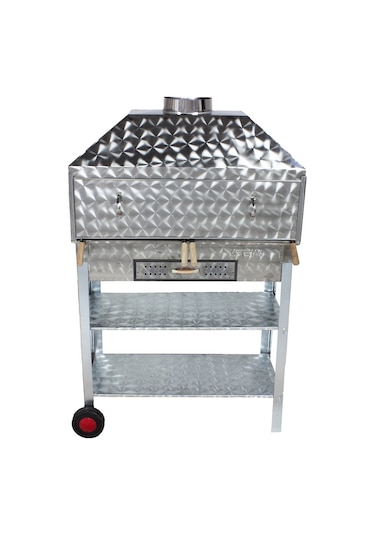 Metehan MTH-210 Geniş Aile Boy - Davlumbazlı - Maltız Izgaralı - 2 Tekerlekli Mangal