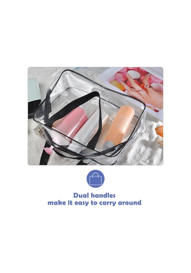 Xiyyadms Kırmızı 3'lü Set - Şeffaf Pvc Su Geçirmez Makyaj Çantası, Tuvalet Malzemeleri Ve Gereçler İçin Taşınabilir Depolama Çantası S-m-l Boyutları Kırmızı