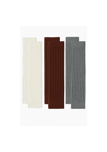 3 Çift Basic Kalın Pamuk Karışımlı Tozluk Kahverengi-gri