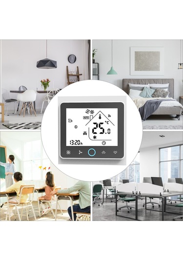 Ranyeek Bac-002alw Wi-fi Klima Termostati, Dış Siyah İç Beyaz, Ntc Sensörlü, 5-35 C Ayar Aralığı, Pil Dahil Değil