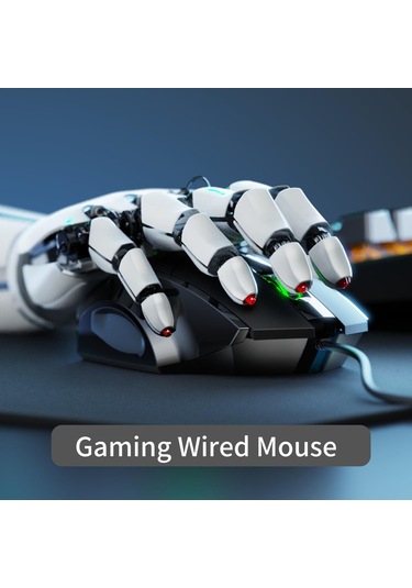 Inphic Pw1h Kablolu Sessiz Aydınlatmalı Bilgisayar Oyun 6 Düğmeli Fare Gri Diğer