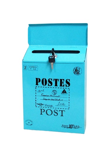 Galvanizli Posta Kutusu Posta Kutusu Duvara Monte Öneri Kutusu Açık İçin Kilit İle Ev Bahçe Cafe Dükkanı Duvar Dekor Altın Chına