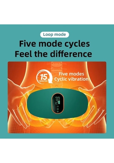 Elmpaly Usb Şarjlı Taşınabilir Masaj Aleti, Beyaz, Şiddet Ayarı, Karın Ve Göbek Yağları Eritme