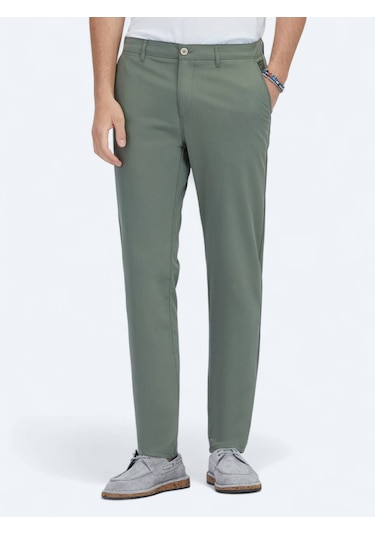 Haki Dokuma Slim Fit Casual Pantolon Haki