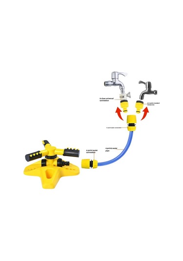 Mufunye Ev, Villa Ve Bahçe İçin 360 Derece Döner Otomatik Sulama Sprayerı - Çift Seri Bağlantı Özelliği, Hafif Ve Dayanıklı Malzeme