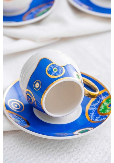 Acar Jupiter 6 Kişilik Porselen Kahve Fincanı Takımı - 90 Ml 06011 Beyaz