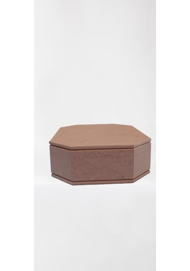 Hobi Dekoratif Takı Kutusu Çokgen Model Klipsli Bölmeli Ham Ahşap Mdf El Yapımı