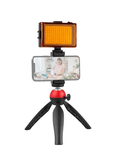 Vk-02 Profesyonel Vlog Çekim Seti - 104 Led Işıklı, Ayarlanabilir Telefon Tutucu Ve Mini Tripod Dahil