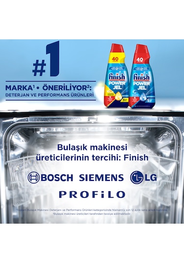 Finish Hepsi Bir Arada Konsantre Jel Bulaşık Makinesi Deterjanı 2 x 1 L