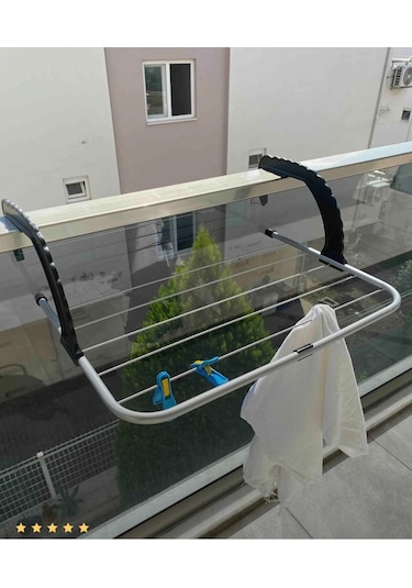 Perilla Doğrular Petek Üstü Çamaşır Kurutmalık - Balkon Kurutmalık Askısı Siyah